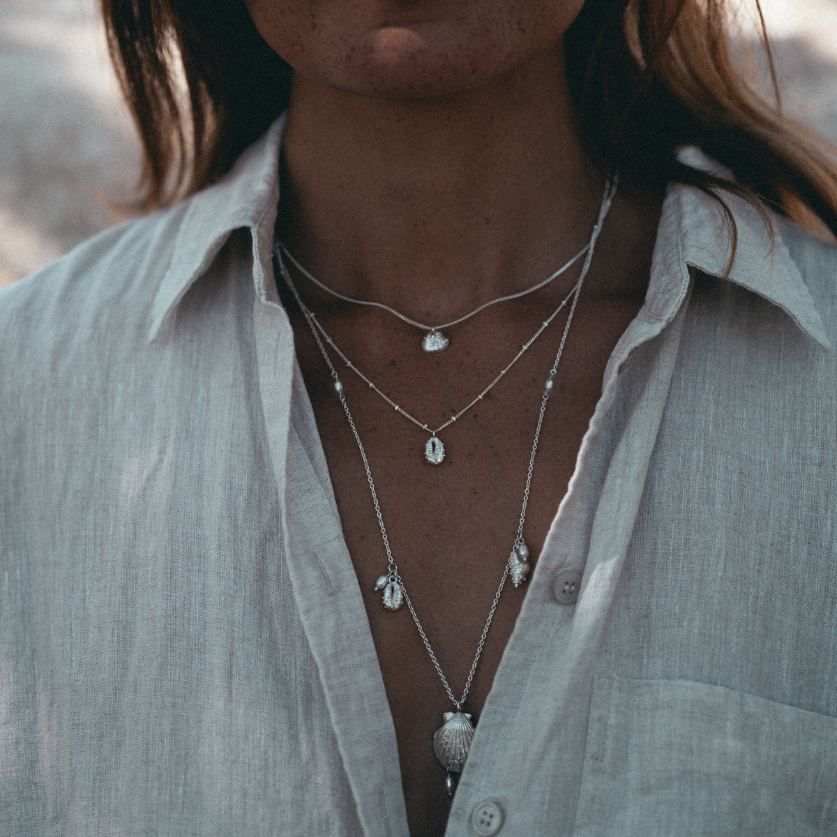 Calypso Pearl Necklace Silver