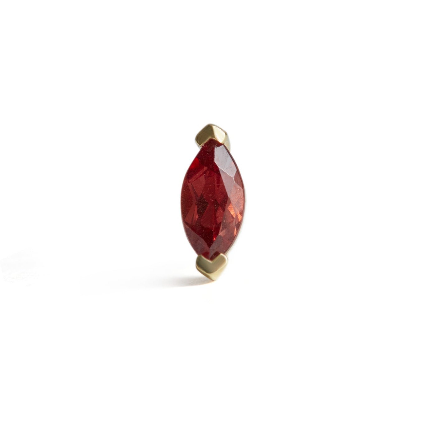 Birthstone Marquise Stud Solid Gold