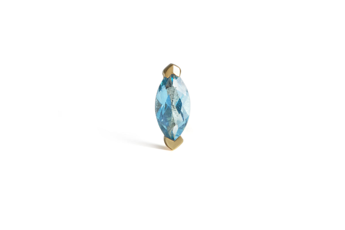 Birthstone Marquise Stud Solid Gold
