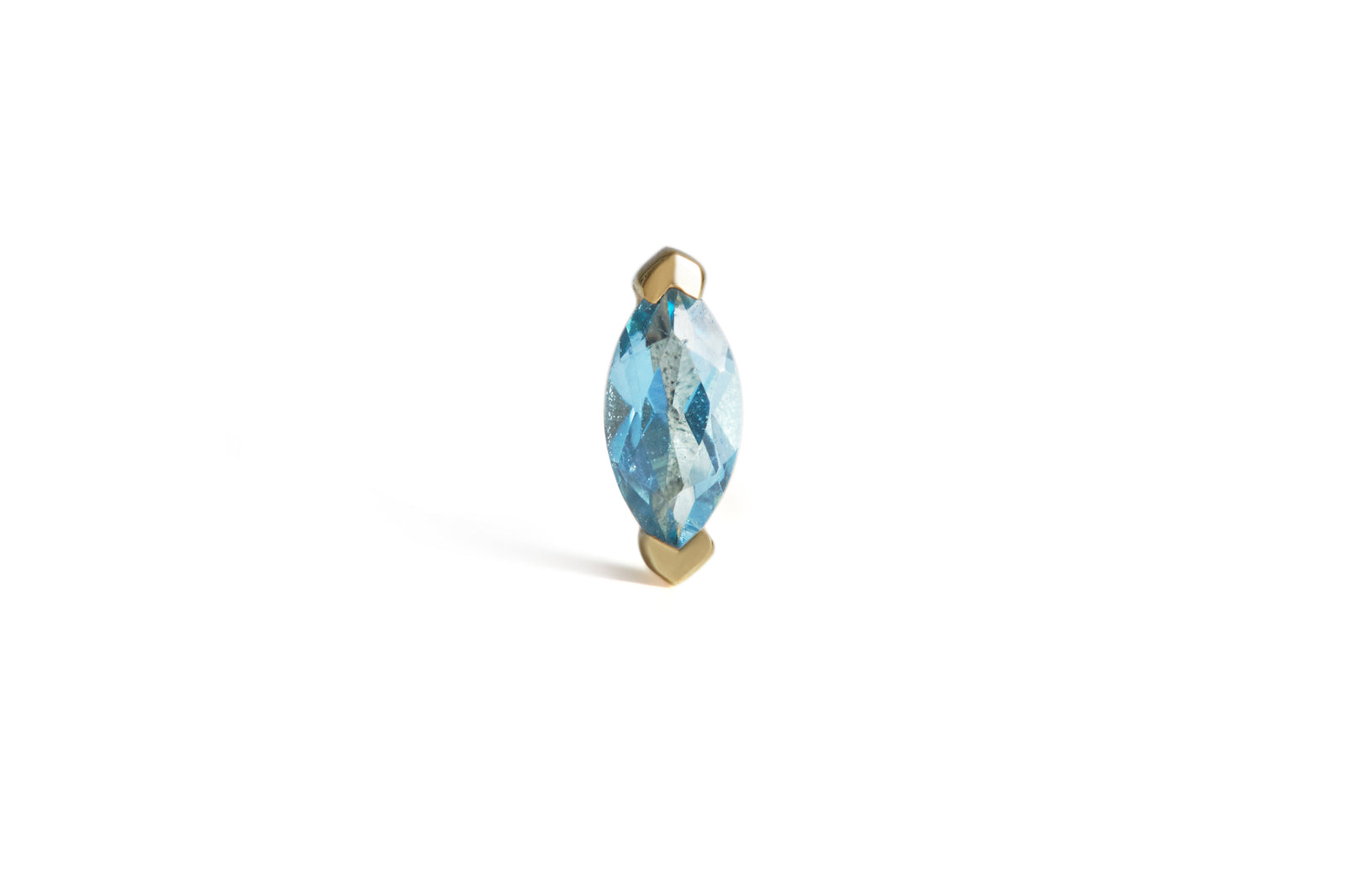 Birthstone Marquise Stud Solid Gold