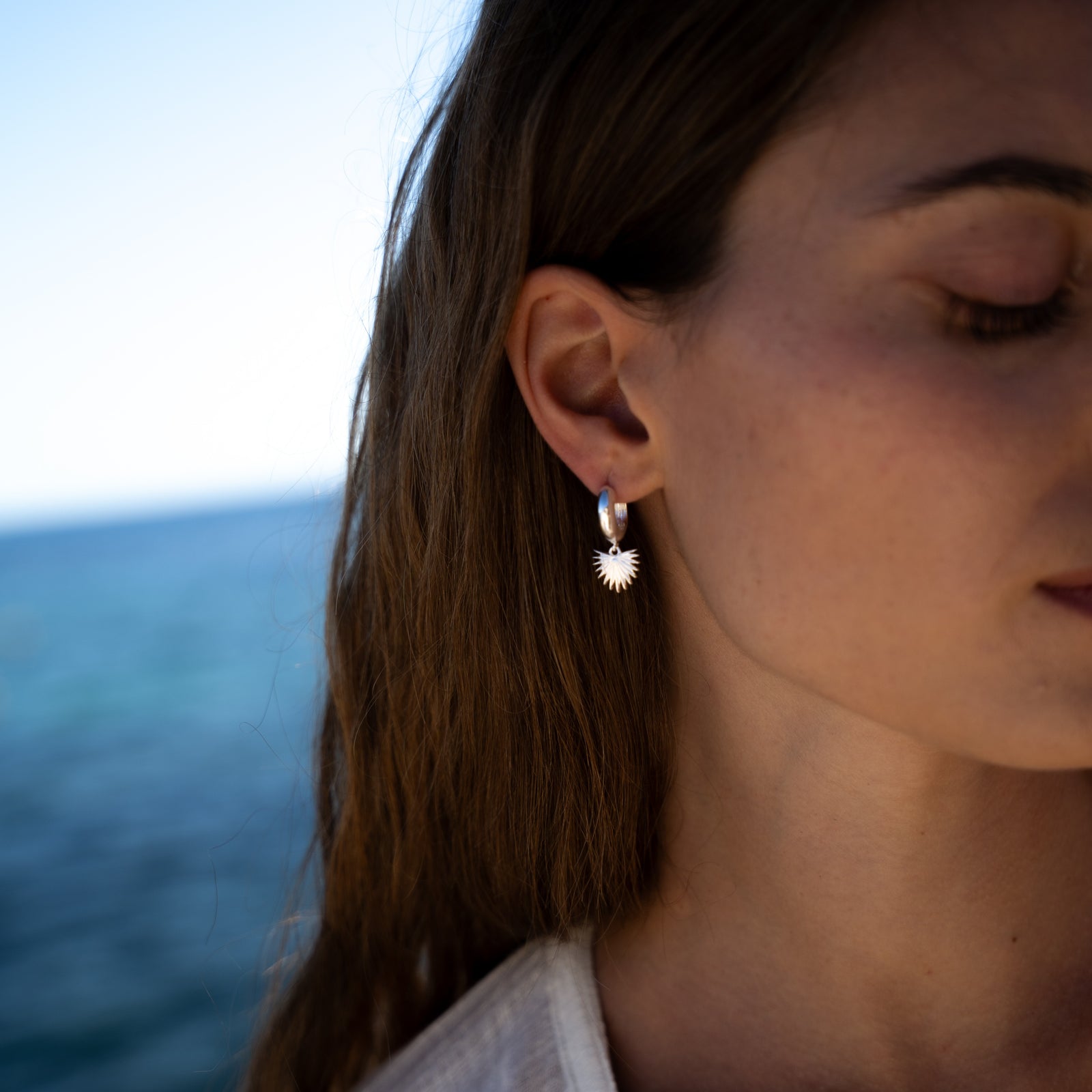 Ishtar Chunky Hoop Earrings Silver