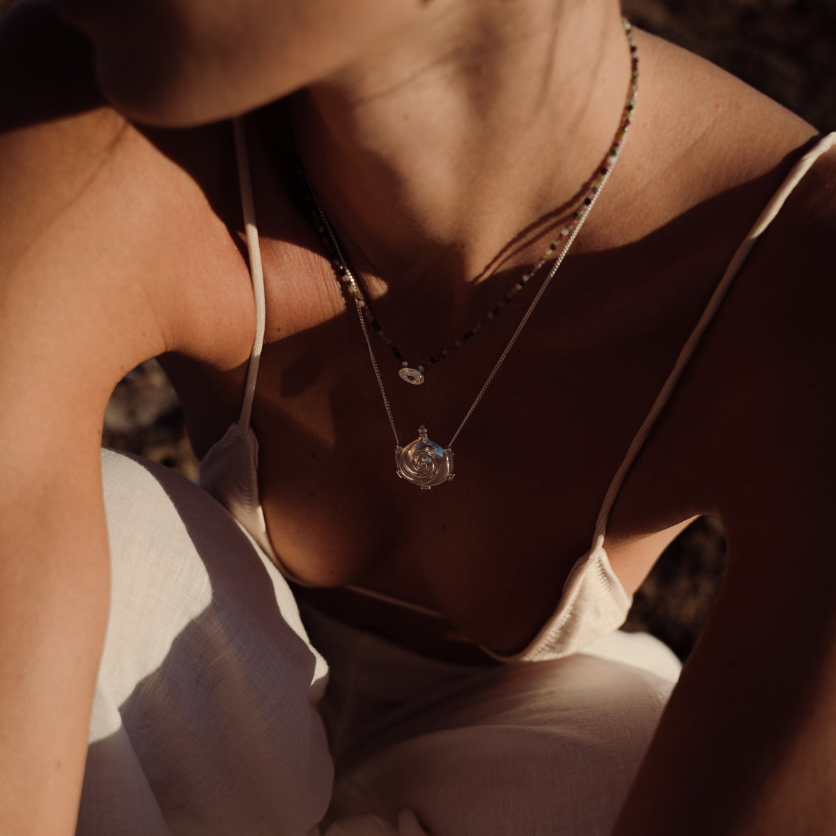 Galatea Mini Tourmaline Necklace Silver