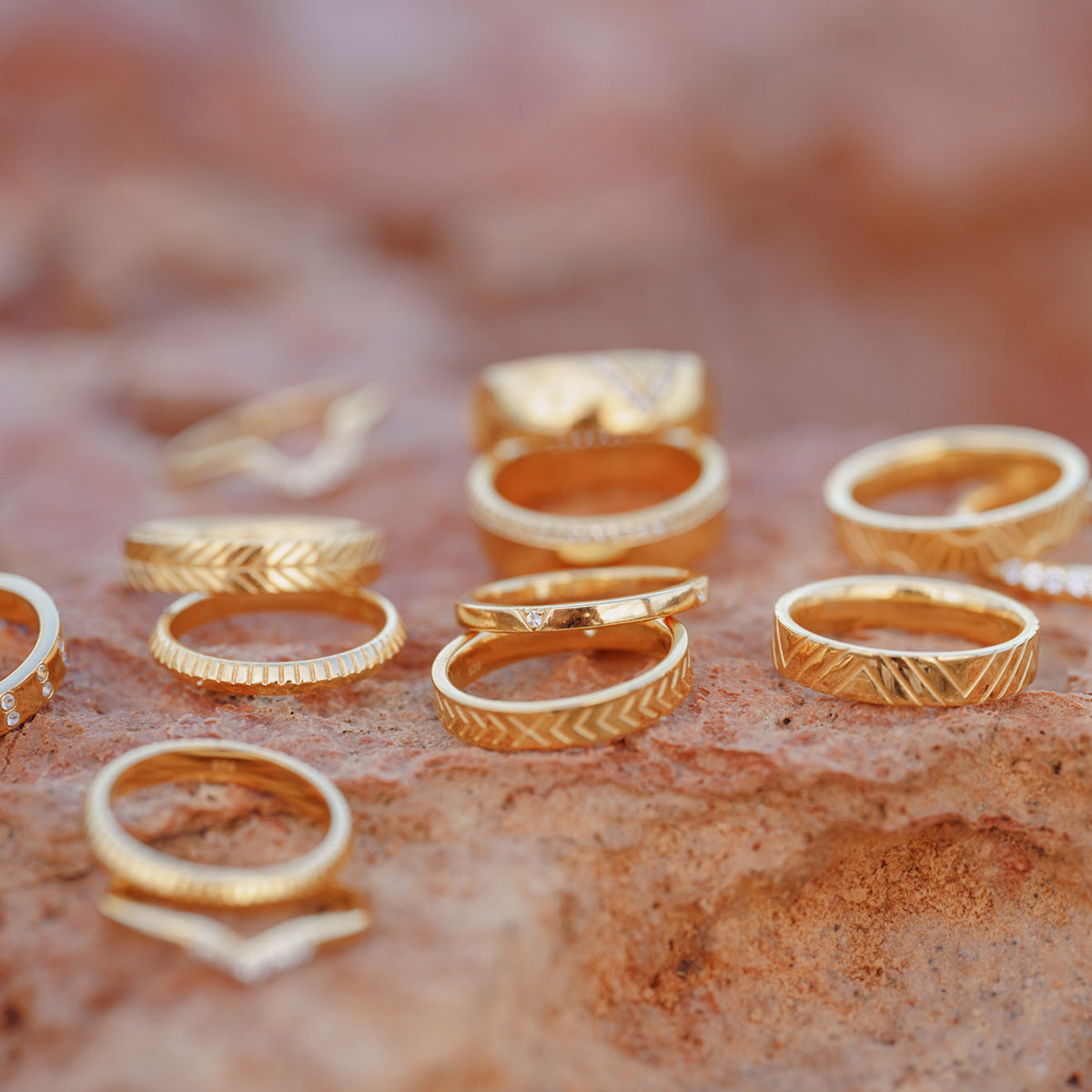 Delta Diamond Ring Solid Gold