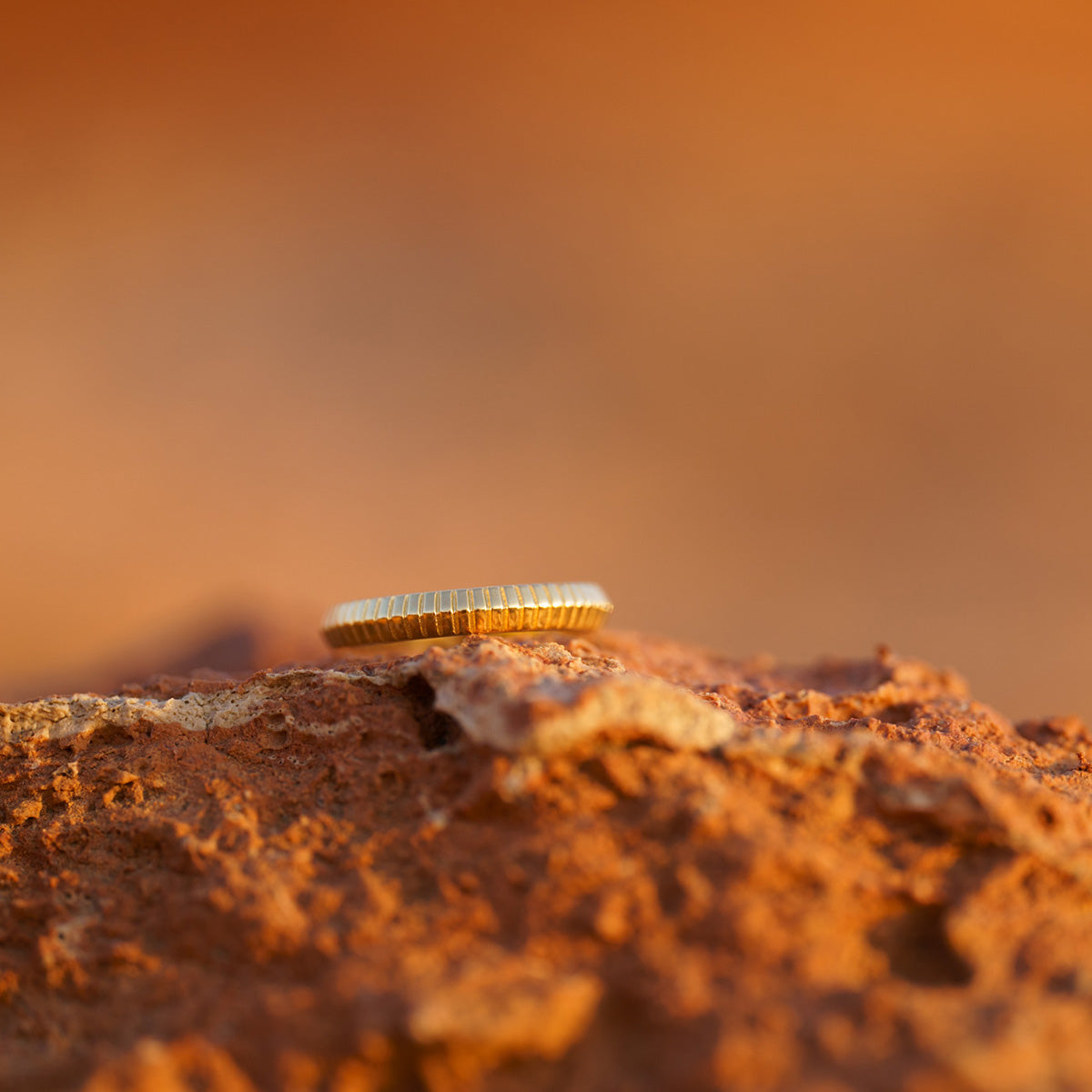 Knife Edge Double Engraved Ring Solid Gold