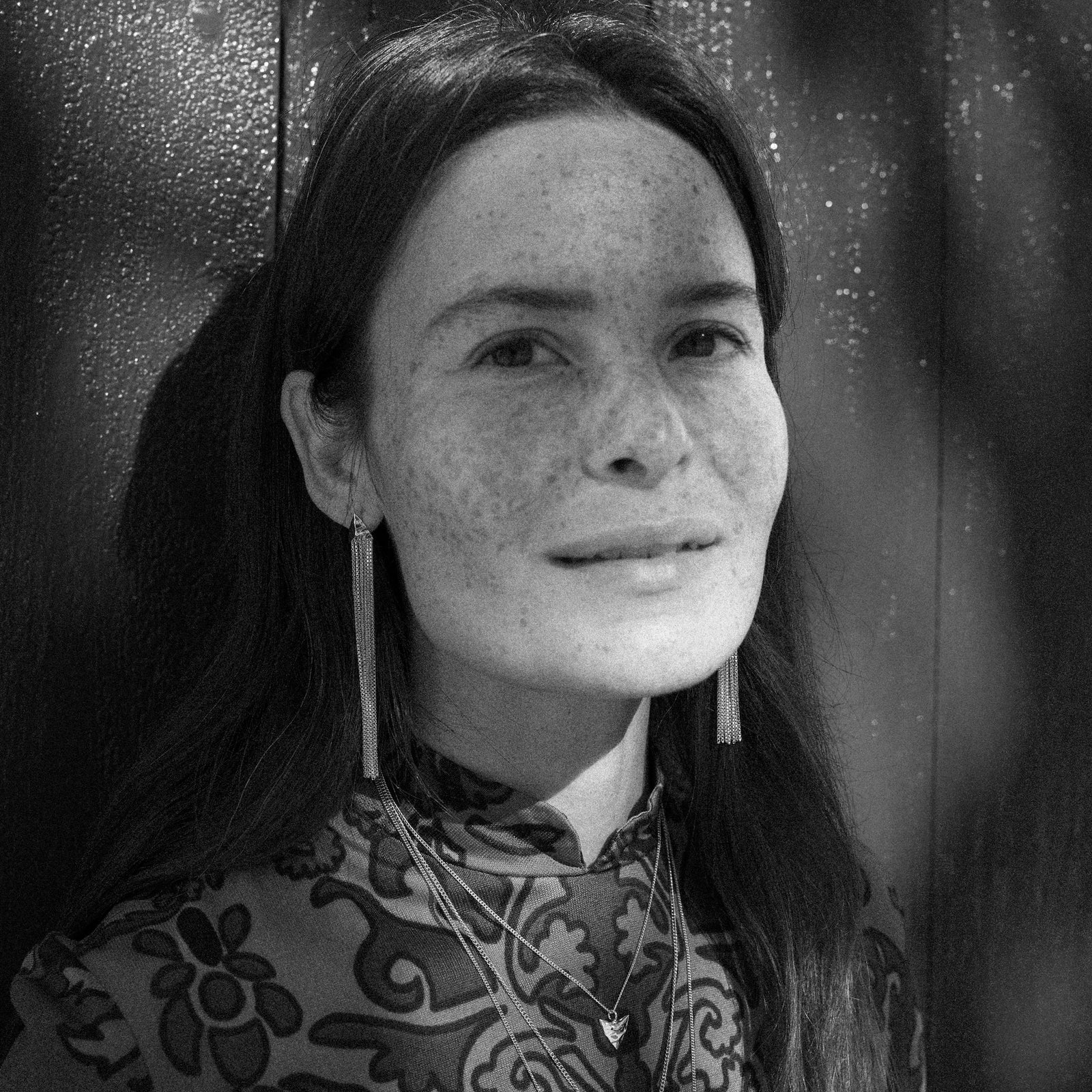 Modern Primitive Drape Chain Earrings Silver