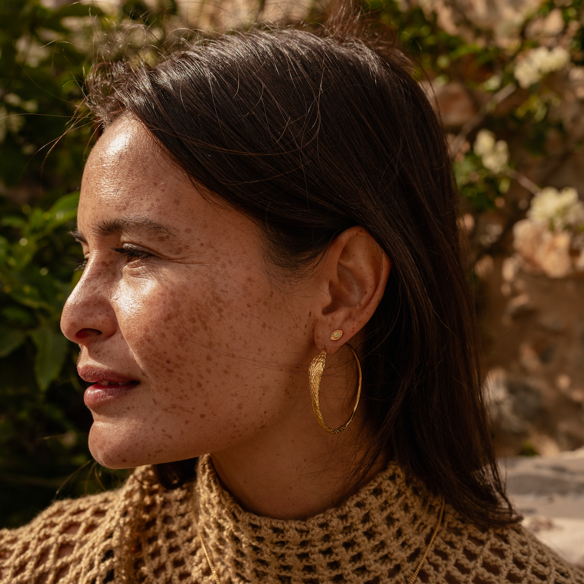 Ouroboros Snake Hoops Large Gold