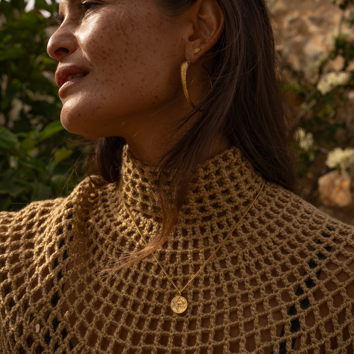 Lunar Coin Necklace Gold