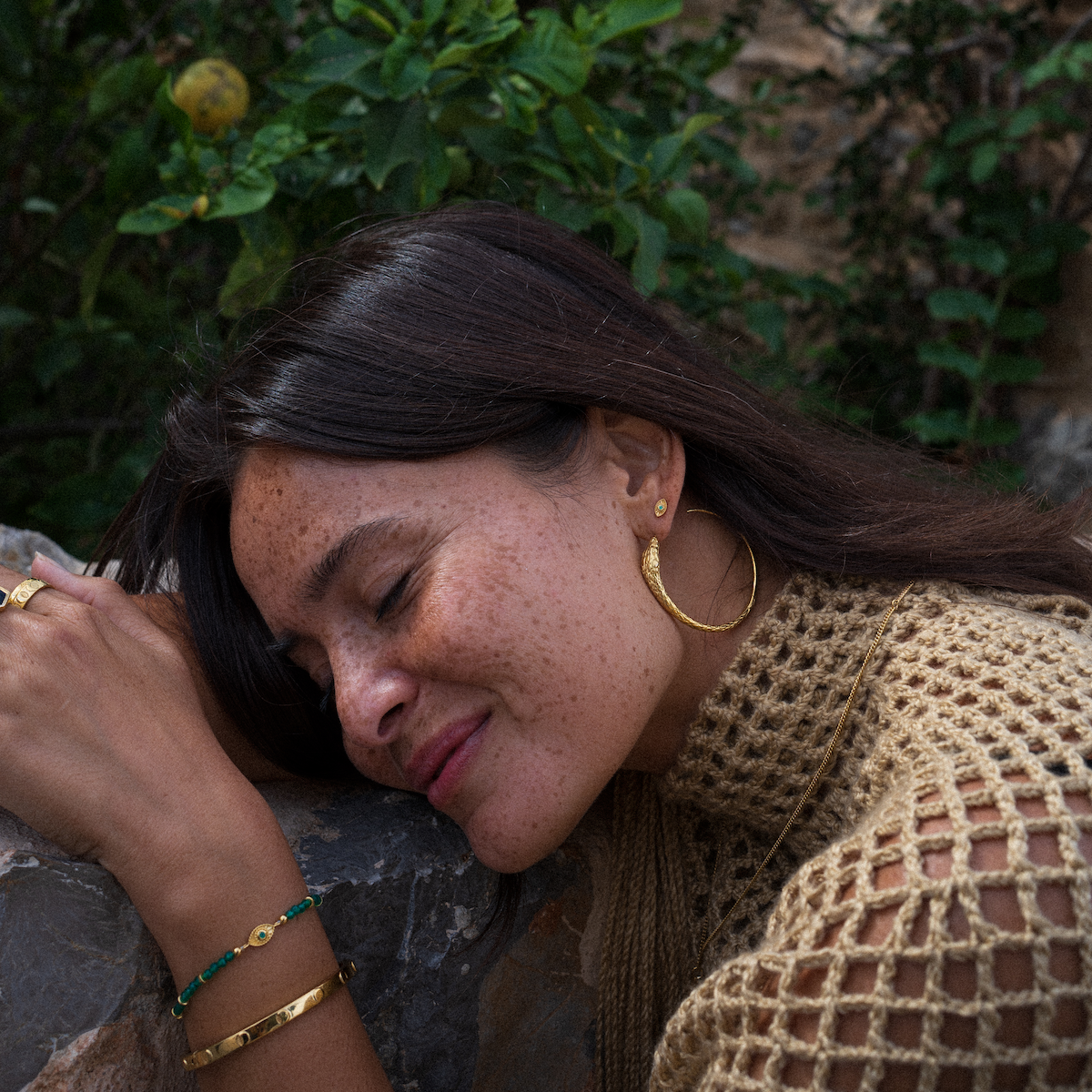 Ouroboros Snake Hoops Large Gold