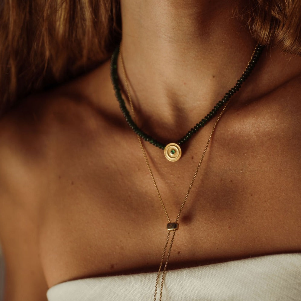 Galatea Jade Necklace Solid Gold
