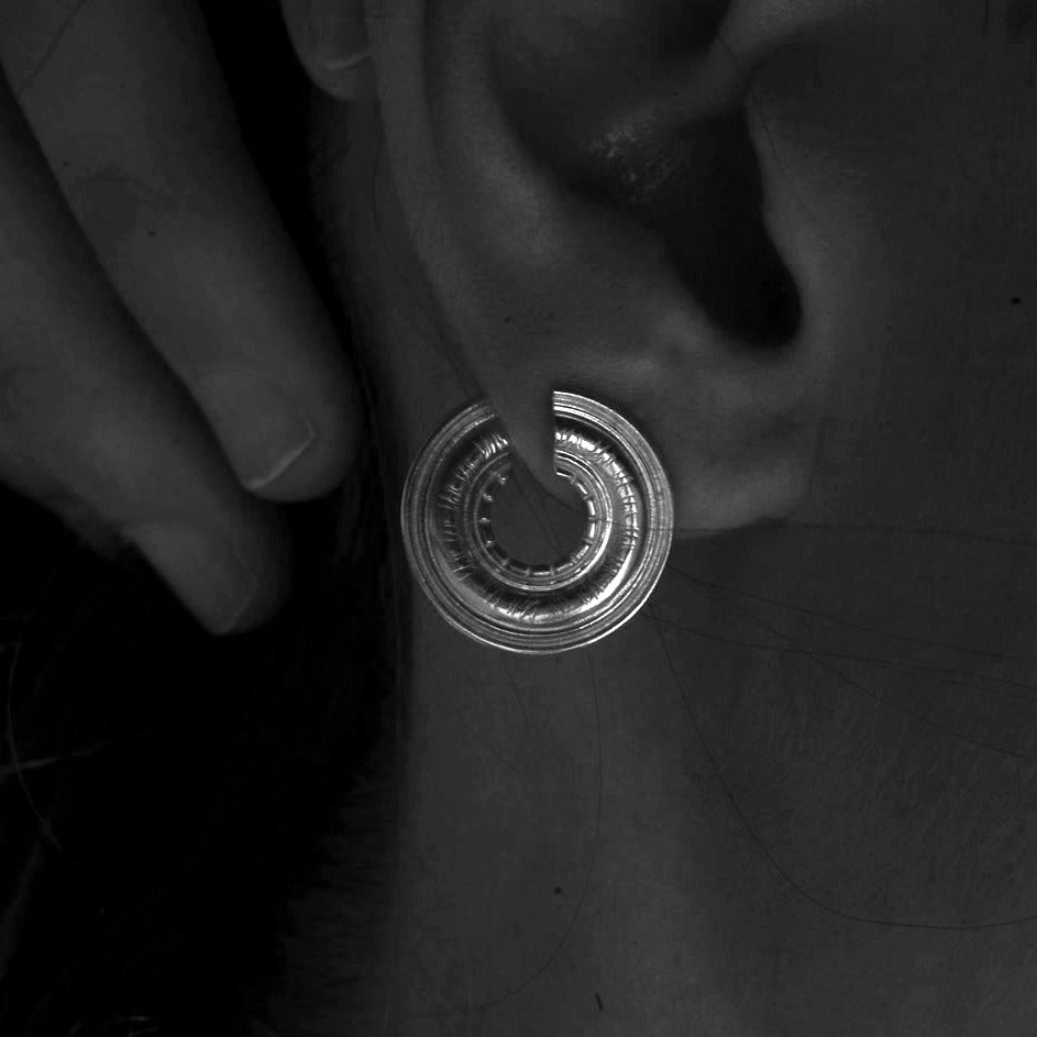 Galatea Twisted Stud Earrings Silver
