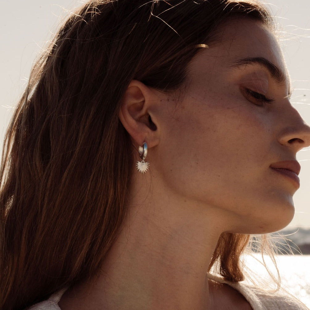 Ishtar Chunky Hoop Earrings Silver