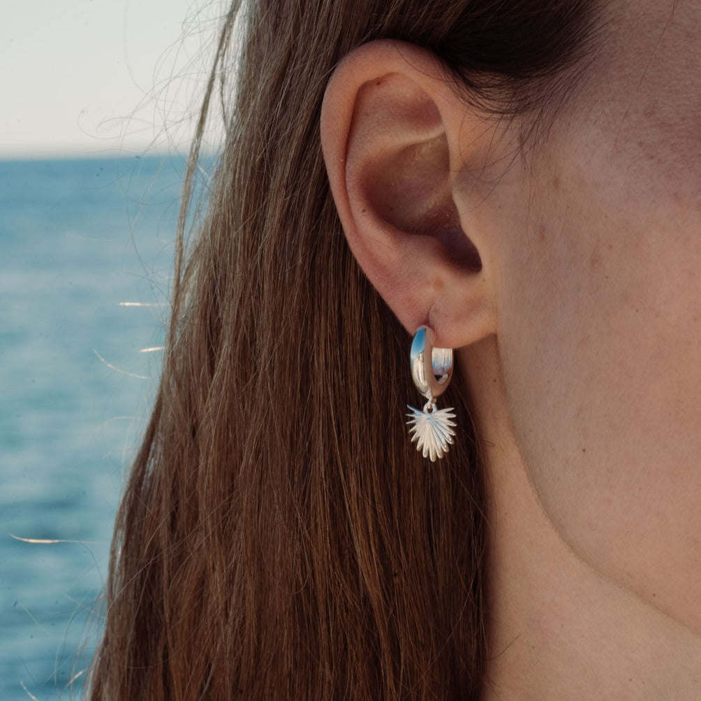 Ishtar Chunky Hoop Earrings Silver