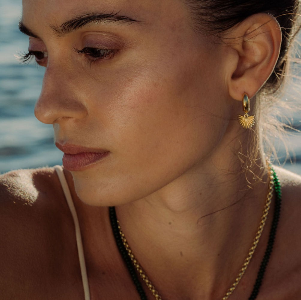 Ishtar Chunky Hoop Earrings Gold