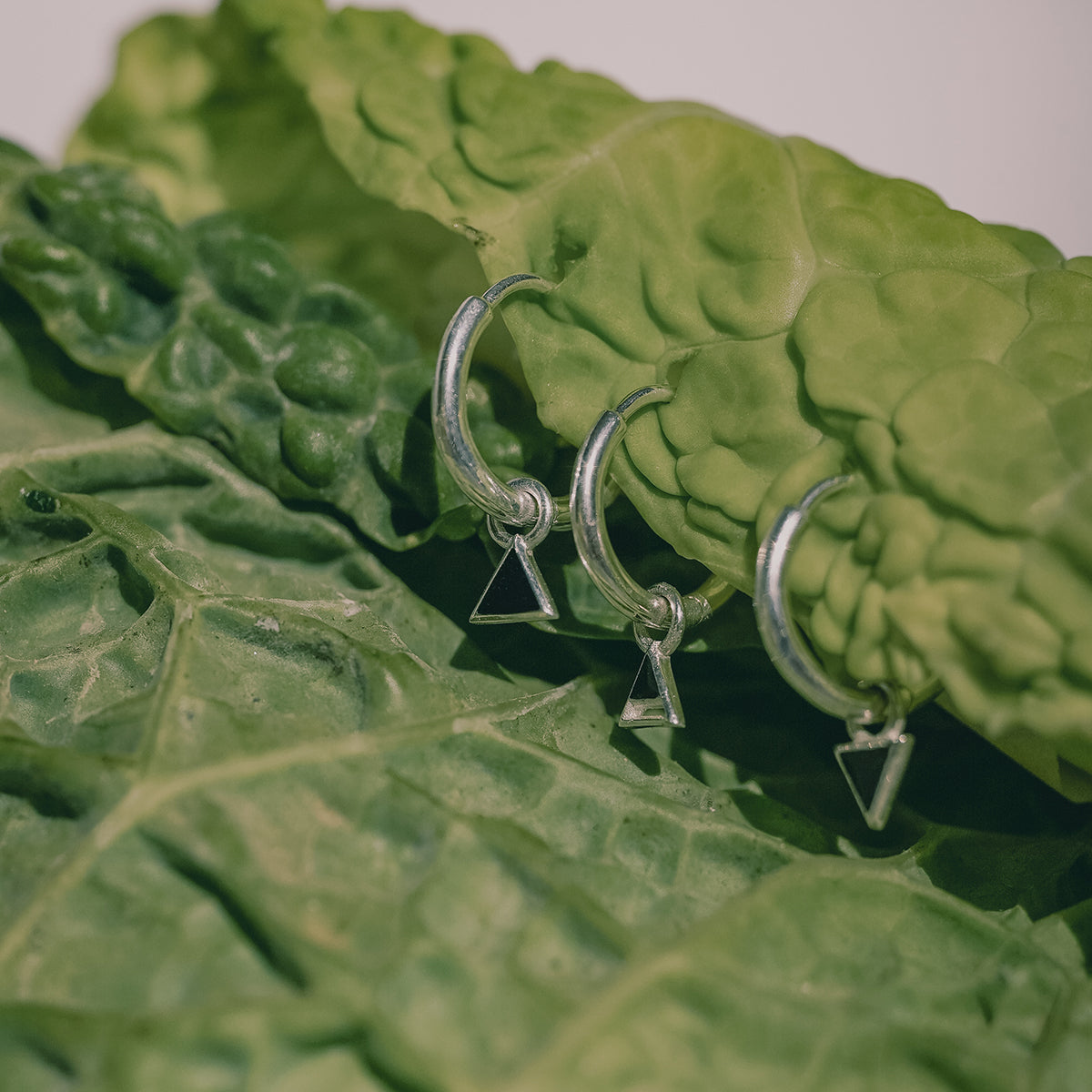 Four Elements Enamel Mini Hoop Earrings Silver