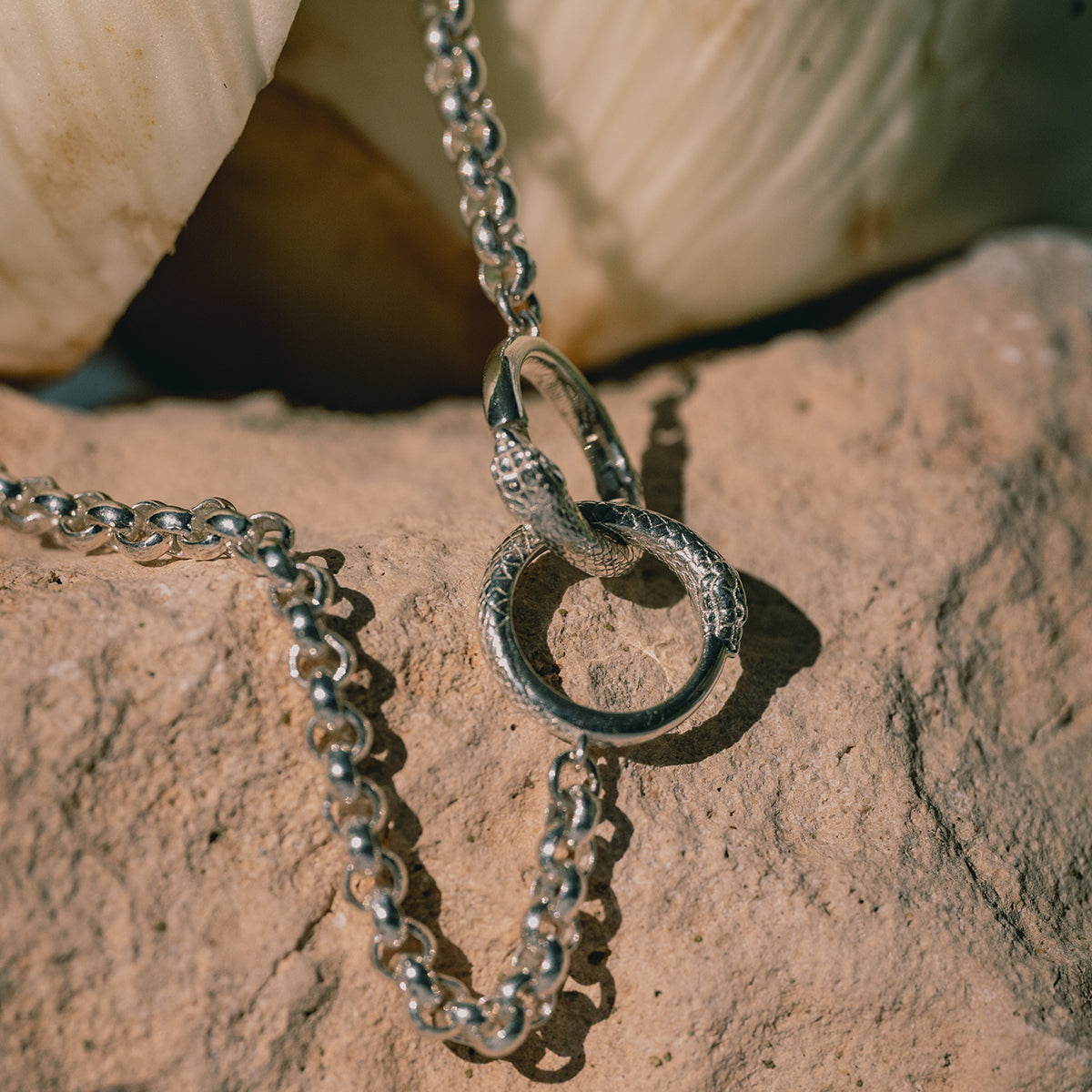 Ouroboros Chain Necklace Silver