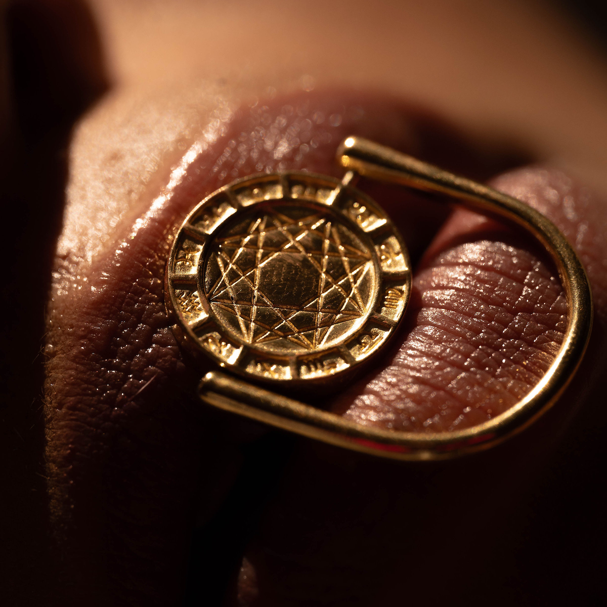 Alchemist's Spinning Ring with Black Sapphires Gold