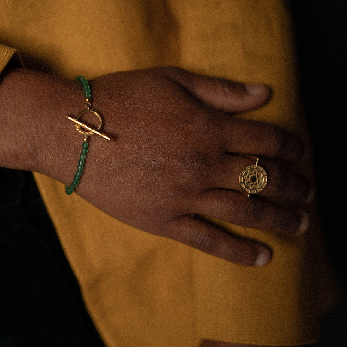 Ouroboros Onyx Bracelet Silver