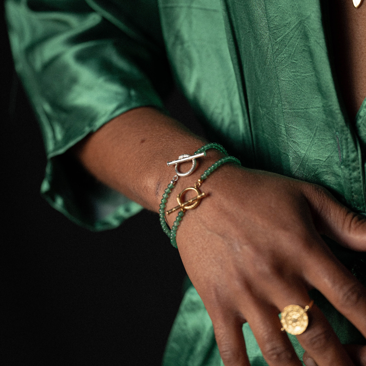 Ouroboros Onyx Bracelet Gold