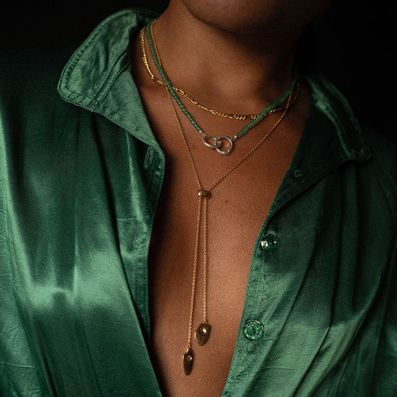 Ouroboros Green Onyx Necklace Silver