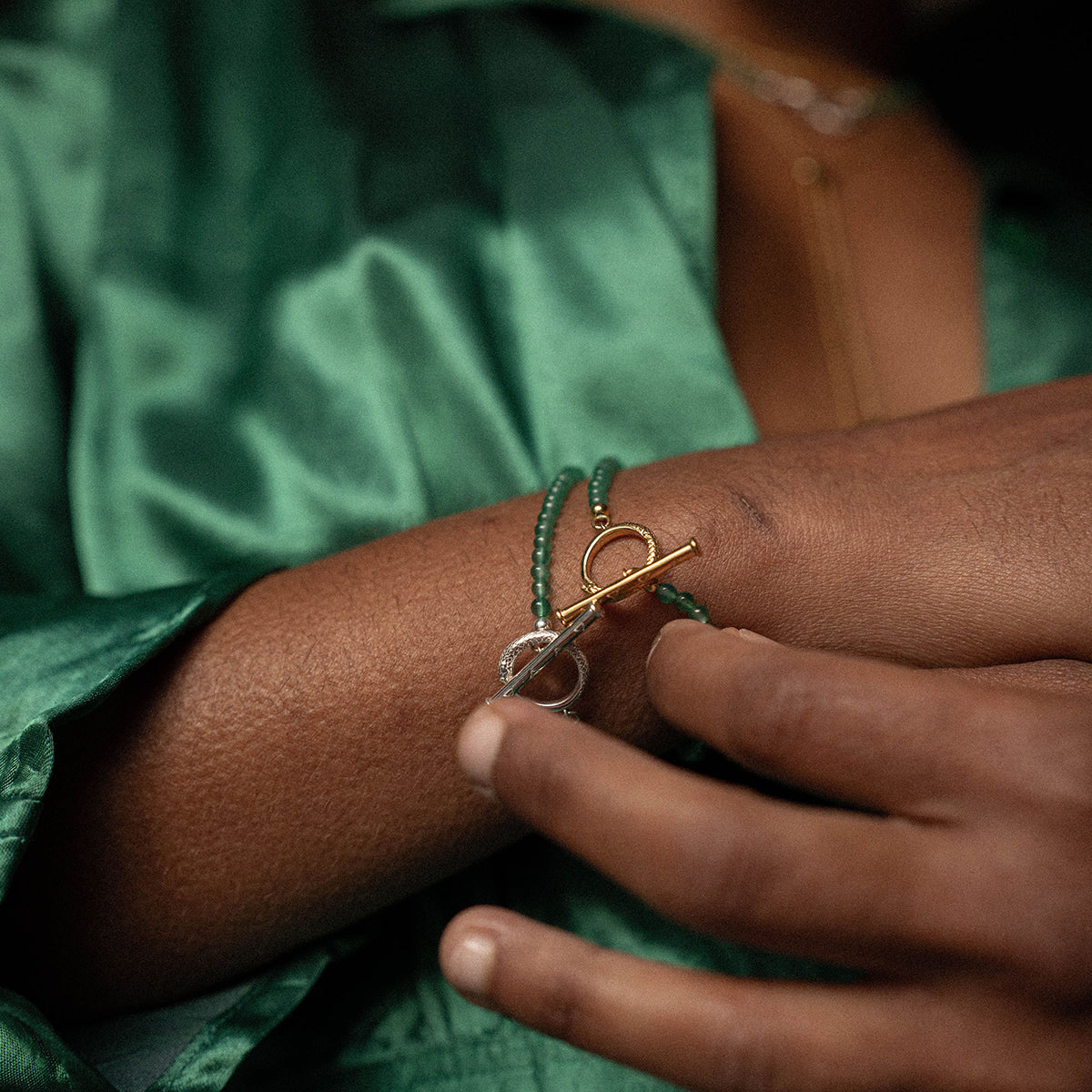 Ouroboros Onyx Bracelet Gold