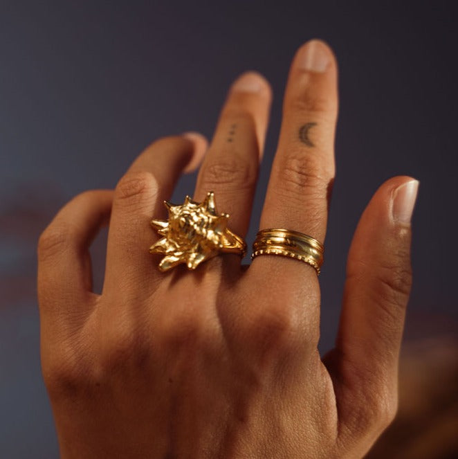 Galatea Wide Band Ring Solid Gold