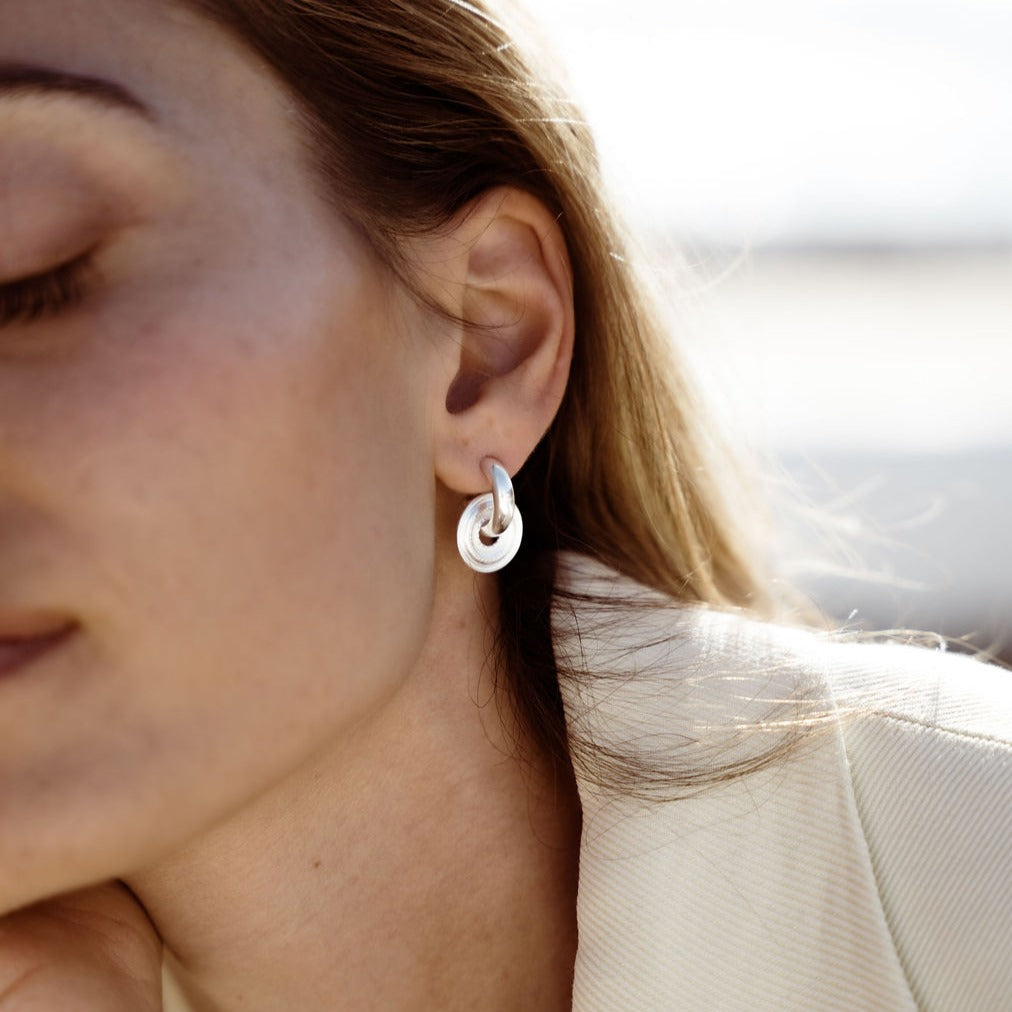Galatea Chunky Hoop Earrings Silver