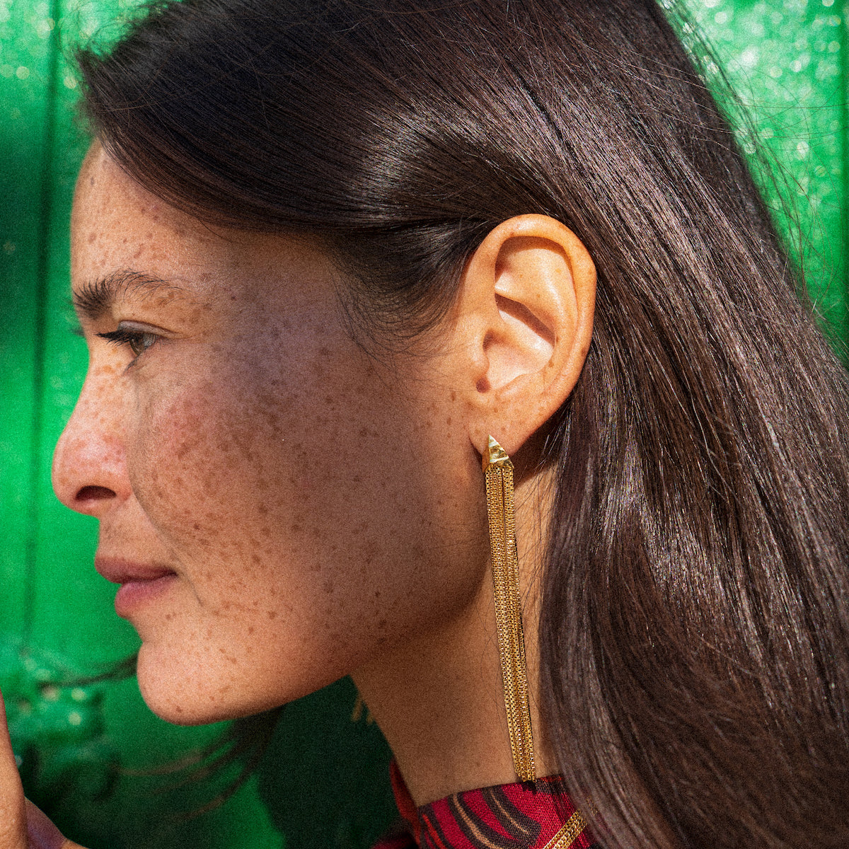 Modern Primitive Drape Chain Earrings Gold