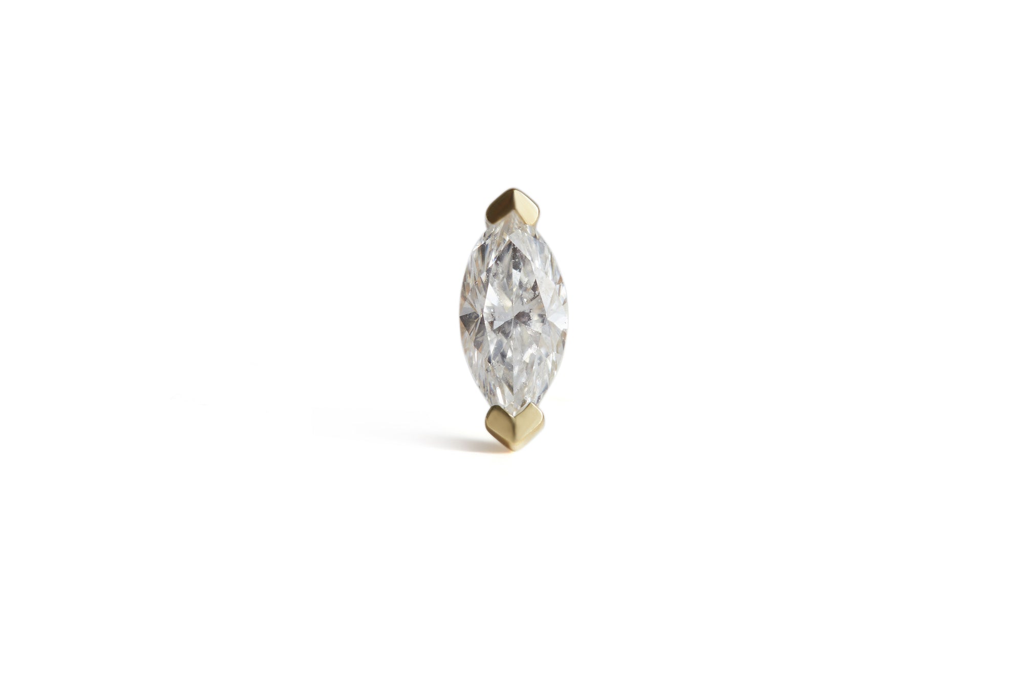 Birthstone Marquise Stud Solid Gold