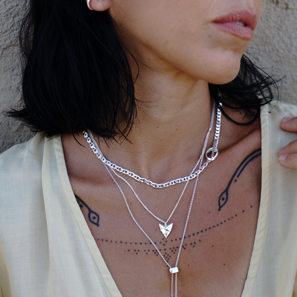 Modern Primitive Mini Necklace Silver