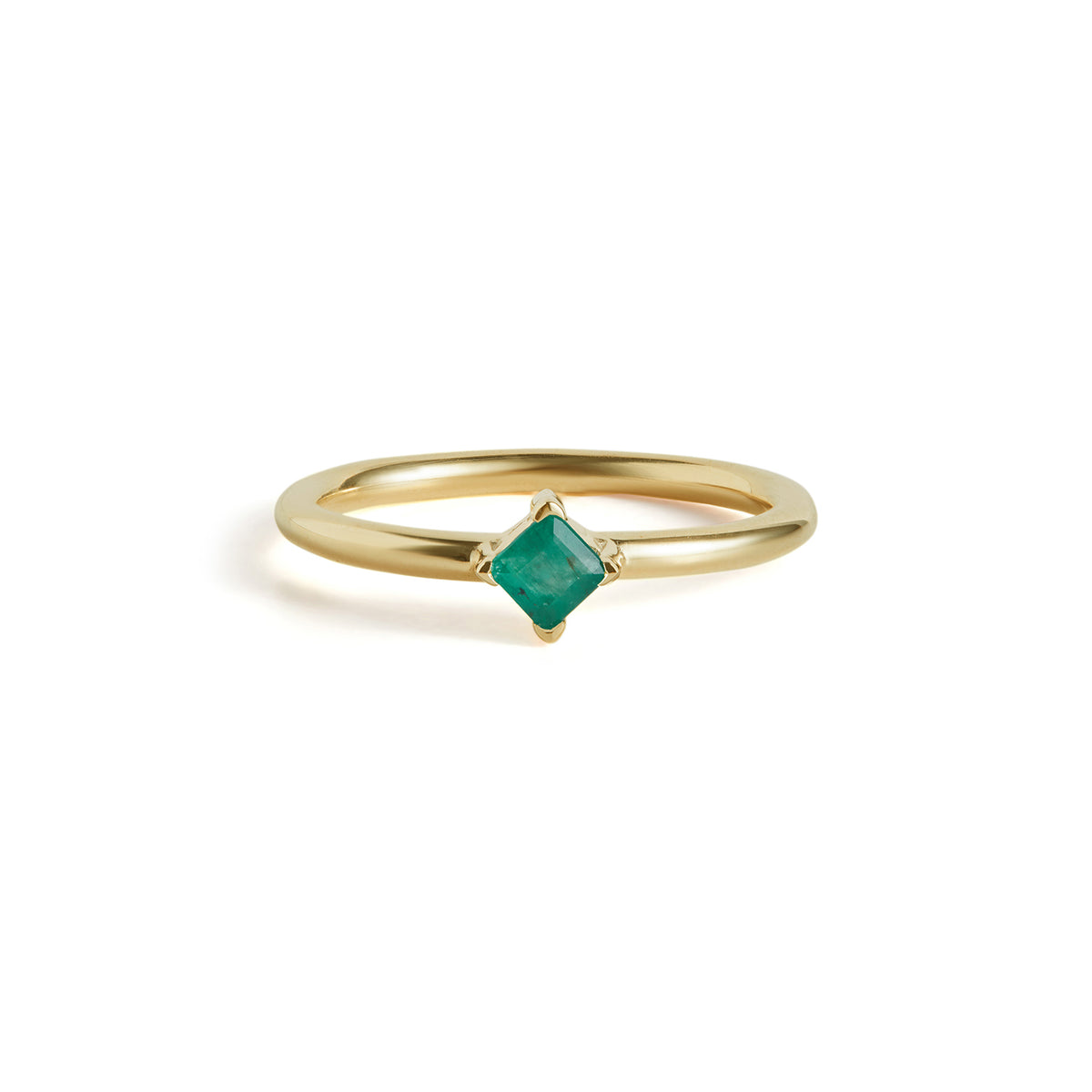 Birthstone Square Ring Solid Gold