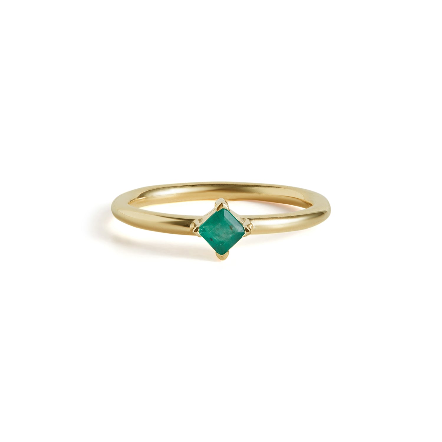 Birthstone Square Ring Solid Gold