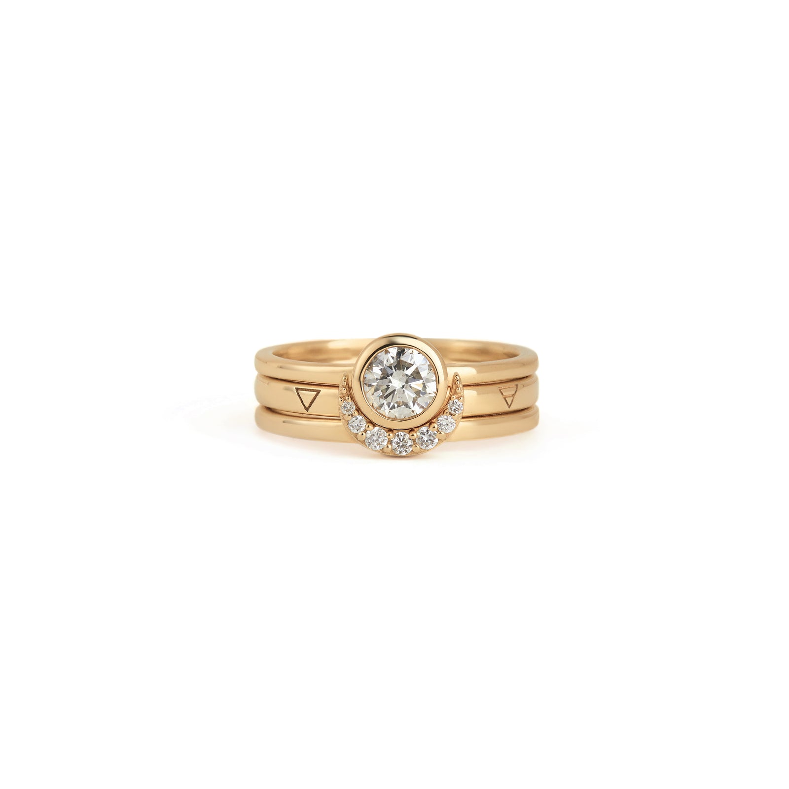 Eclipse Fine Stack Diamond Solid Gold