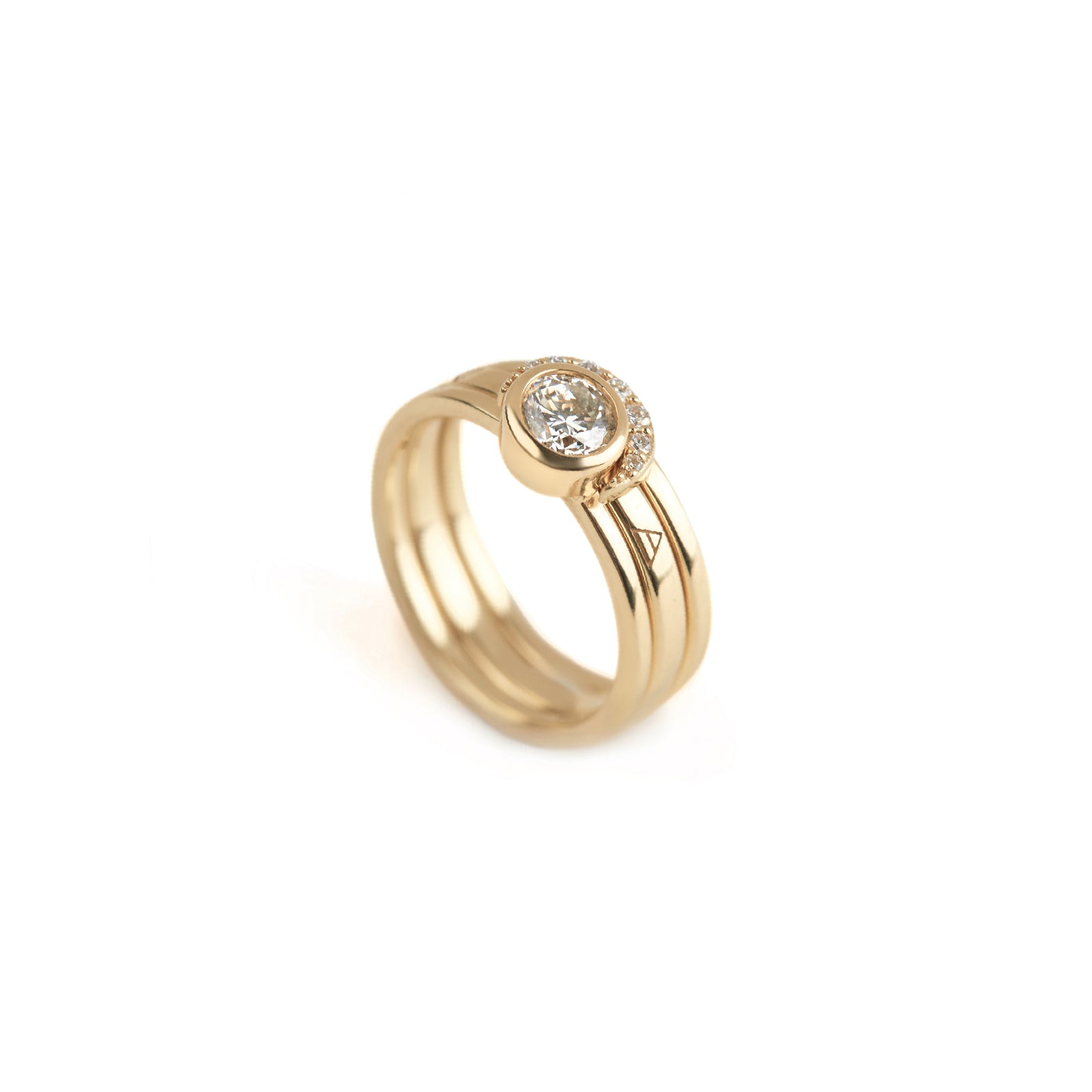 Eclipse Fine Stack Diamond Solid Gold