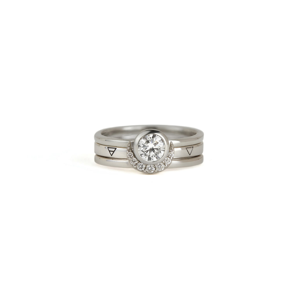 Eclipse Fine Stack Diamond Solid White Gold