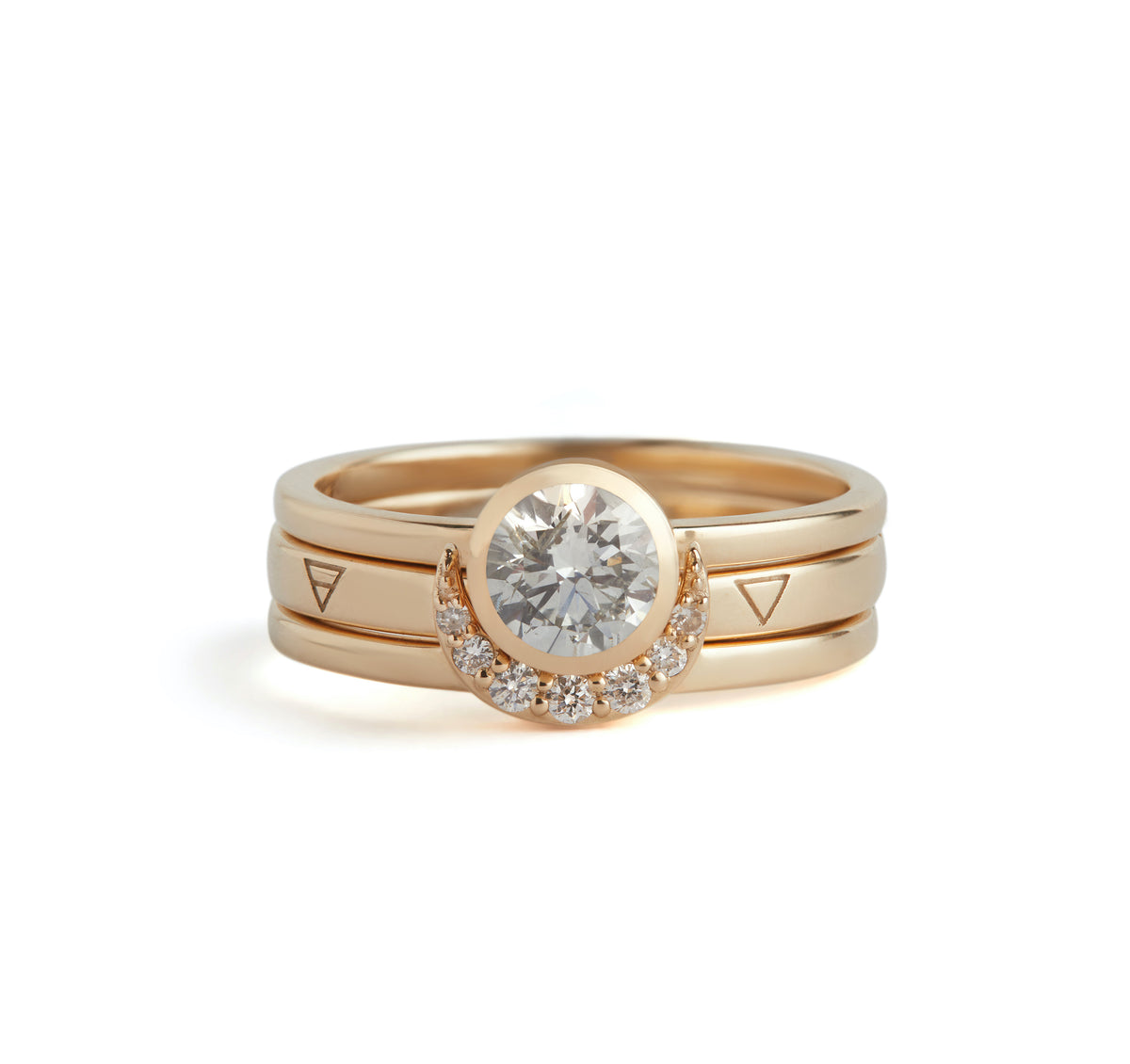 Eclipse Fine Stack Diamond Solid Gold