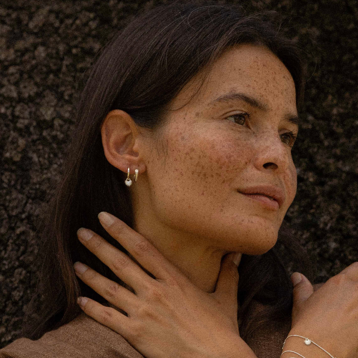 Ouroboros Snake Mini Huggie Silver