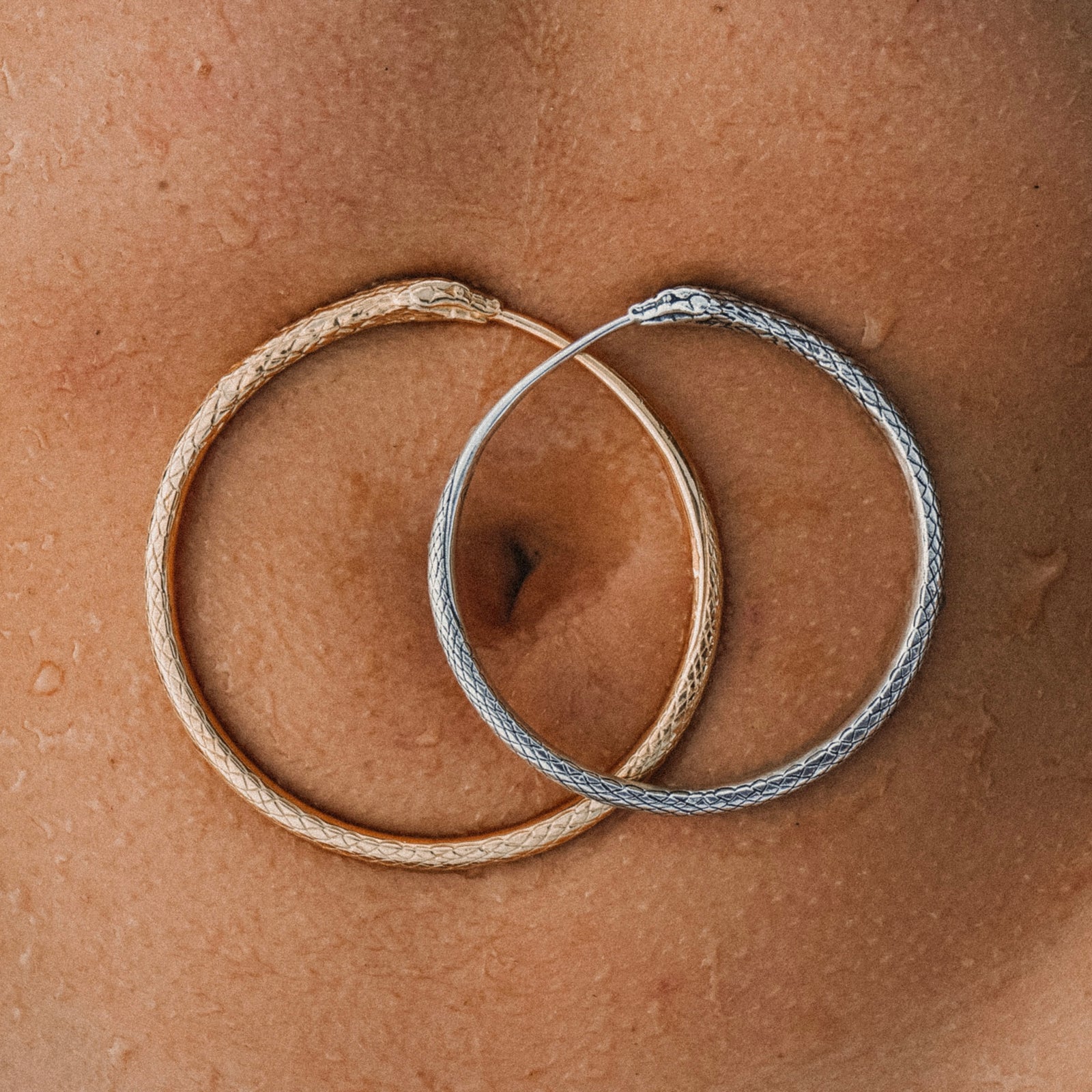 Ouroboros Snake Bangle Silver