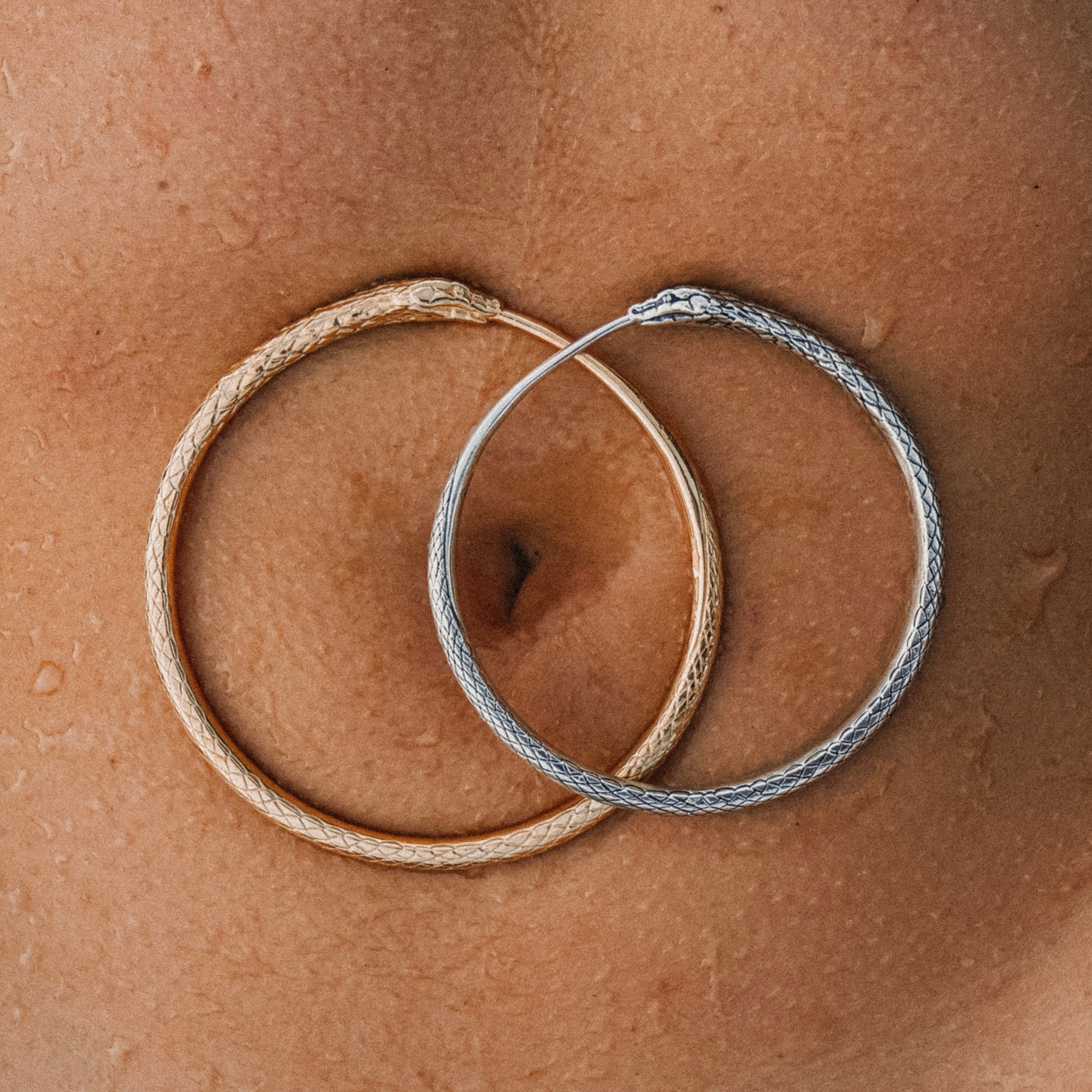 Ouroboros Snake Bangle Silver