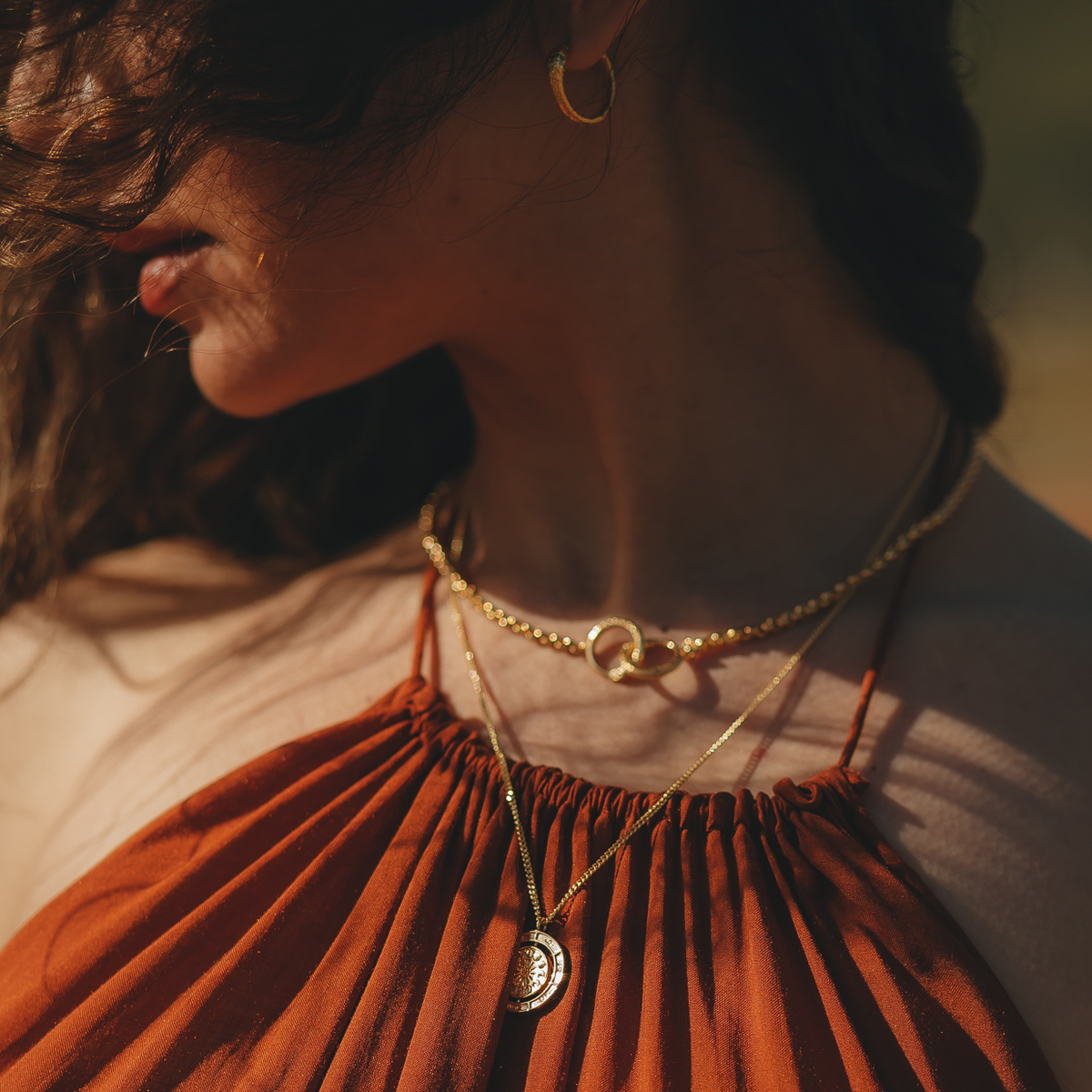 Ouroboros Snake Hoops with Emeralds Solid Gold