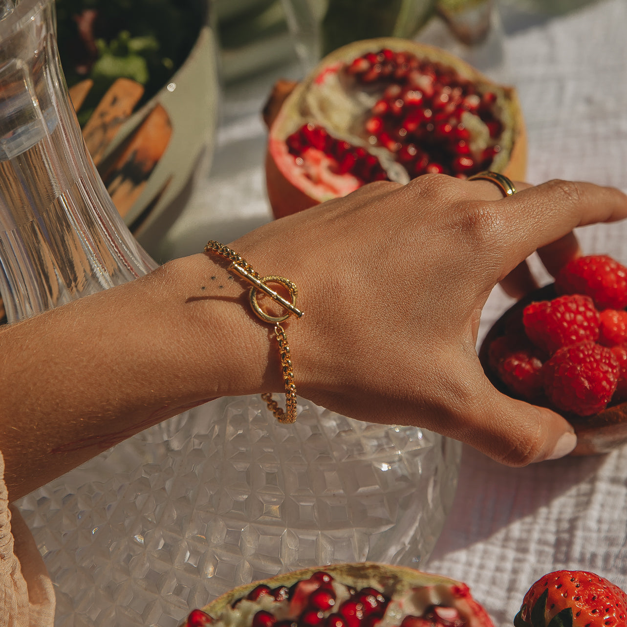 Ouroboros Chain Bracelet Gold