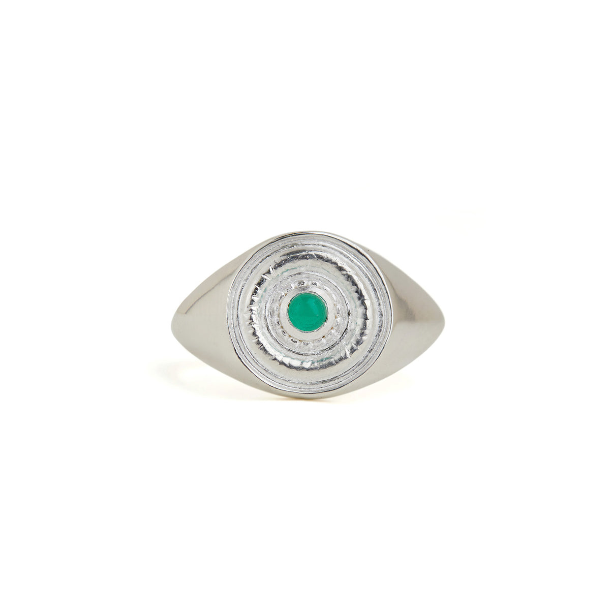 Galatea Green Onyx Signet Ring Silver