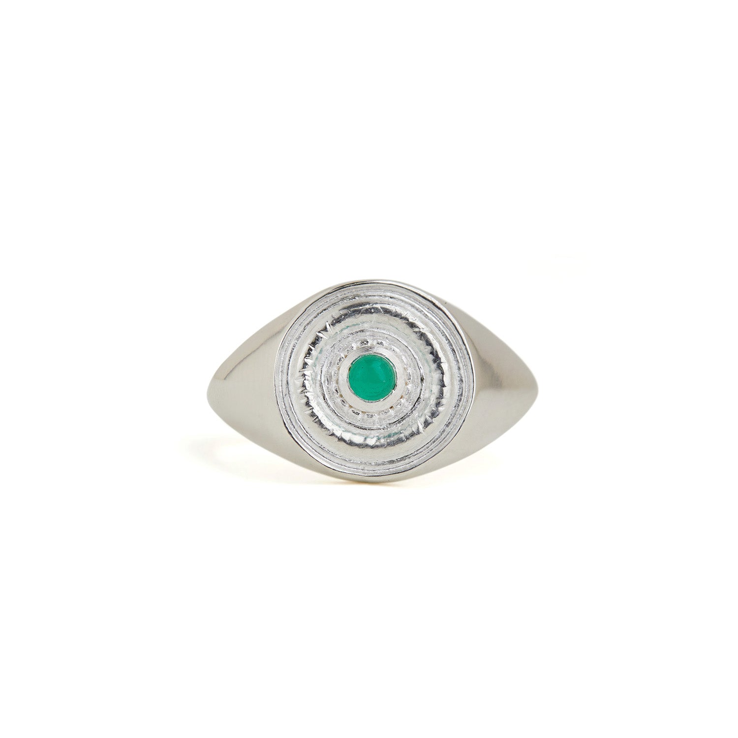 Galatea Green Onyx Signet Ring Silver