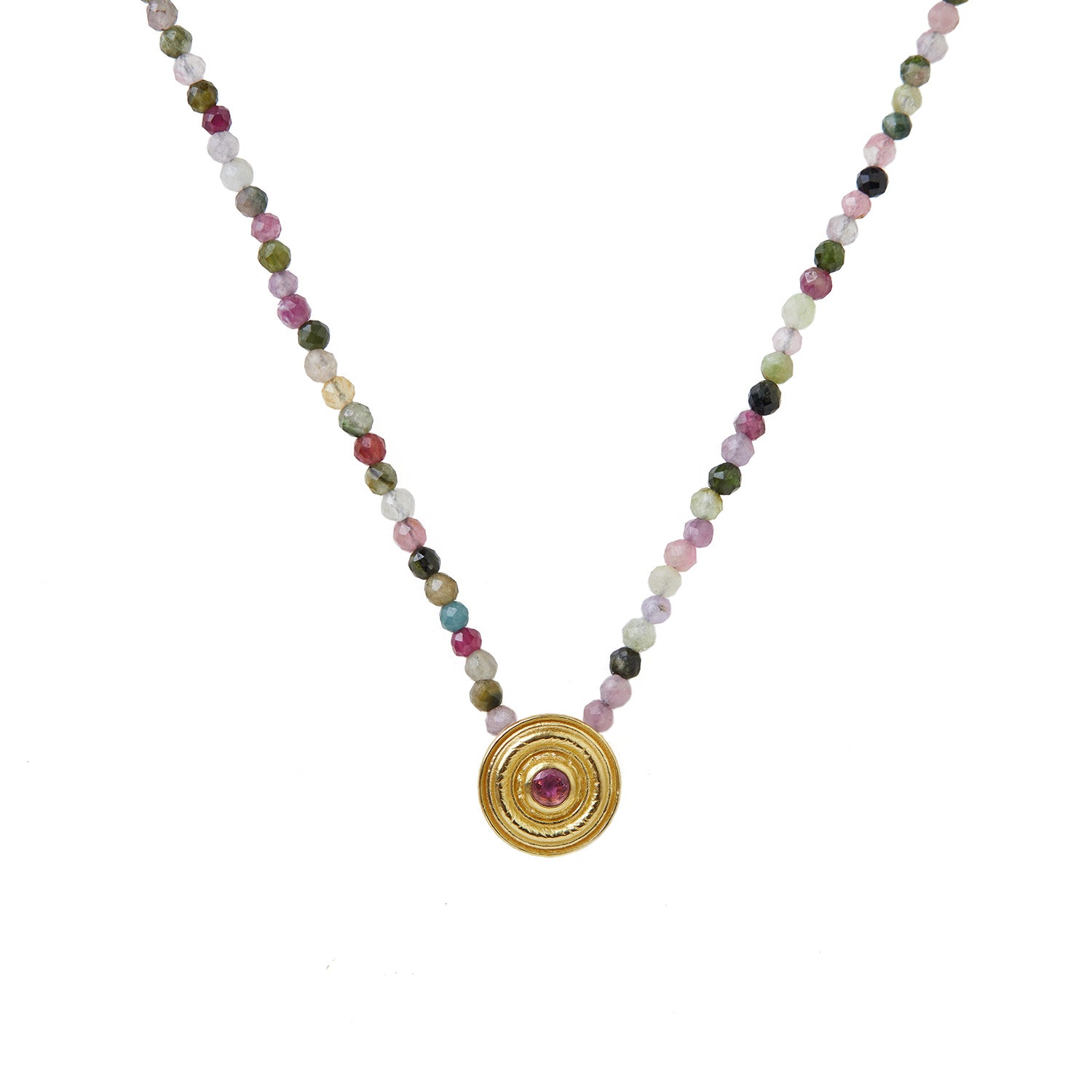 Galatea Mini Tourmaline Necklace Solid Gold