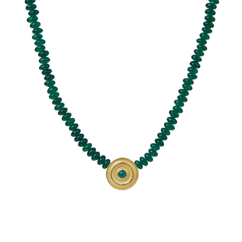 Galatea Jade Necklace Gold