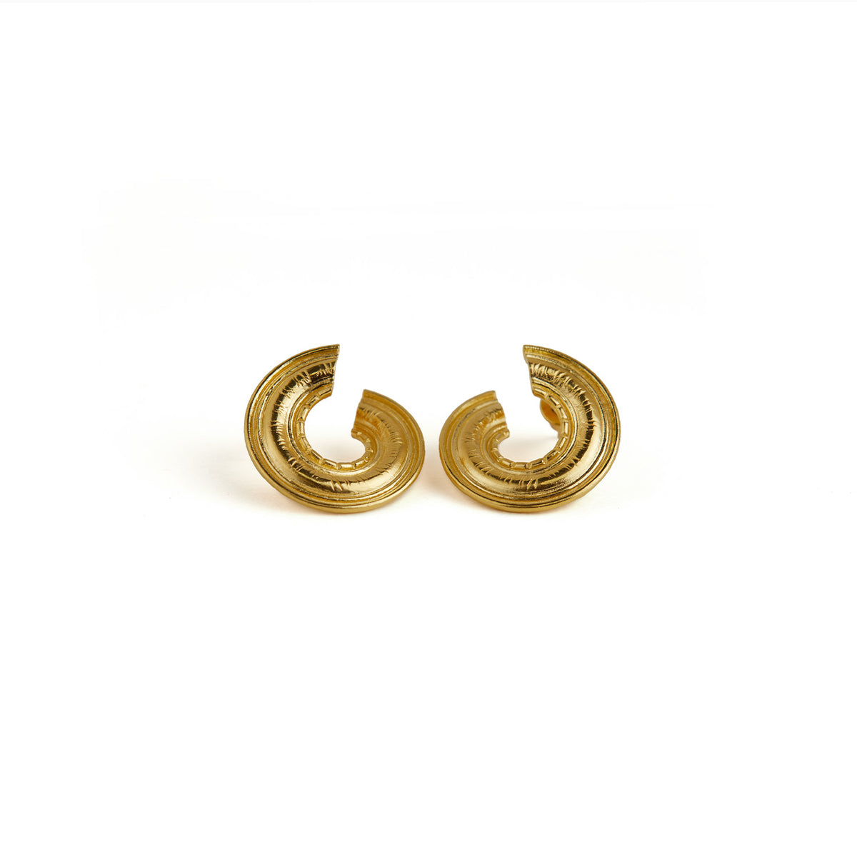 Galatea Twisted Stud Earrings Gold