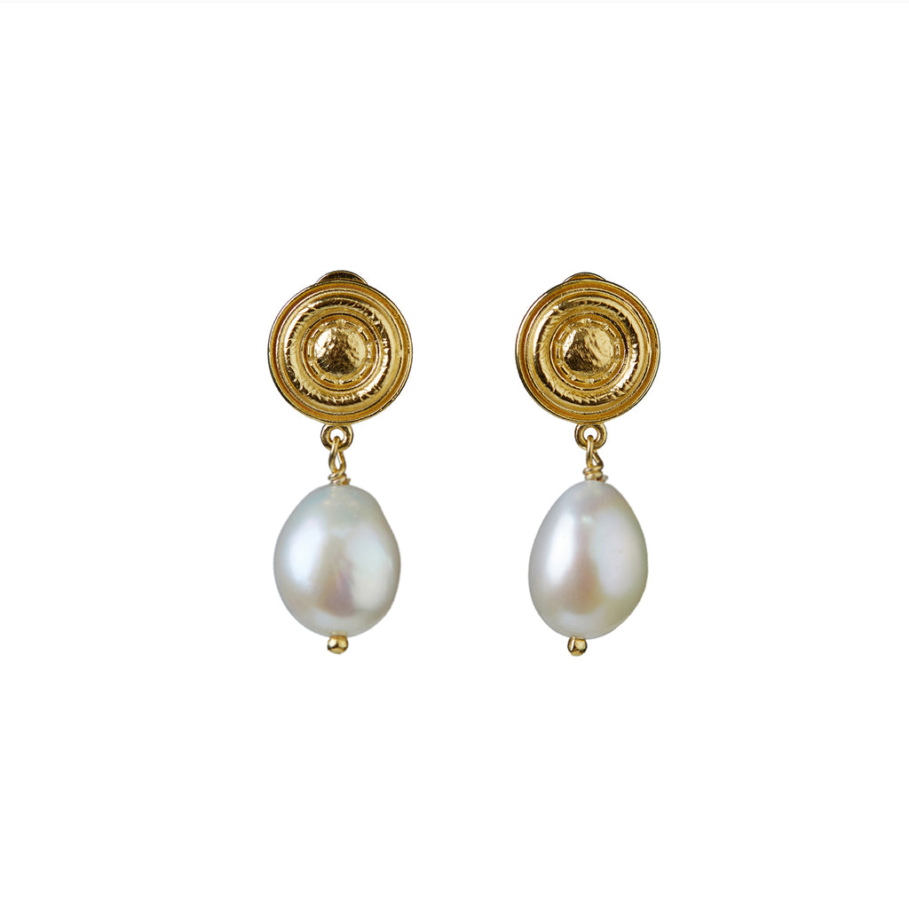 Galatea Pearl Drop Stud Earrings