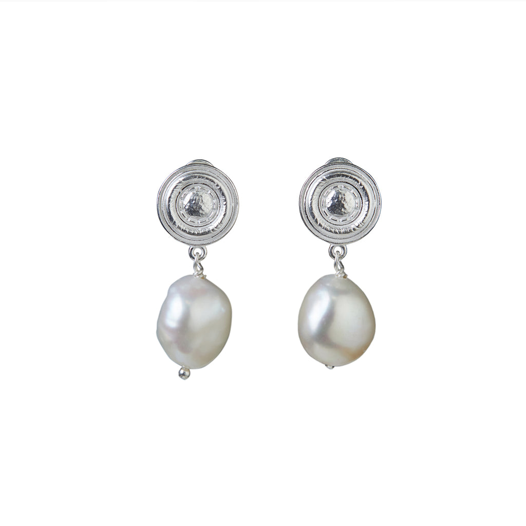 Galatea Pearl Drop Stud Earrings