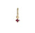 Birthstone Square Charm Hoop Solid Gold