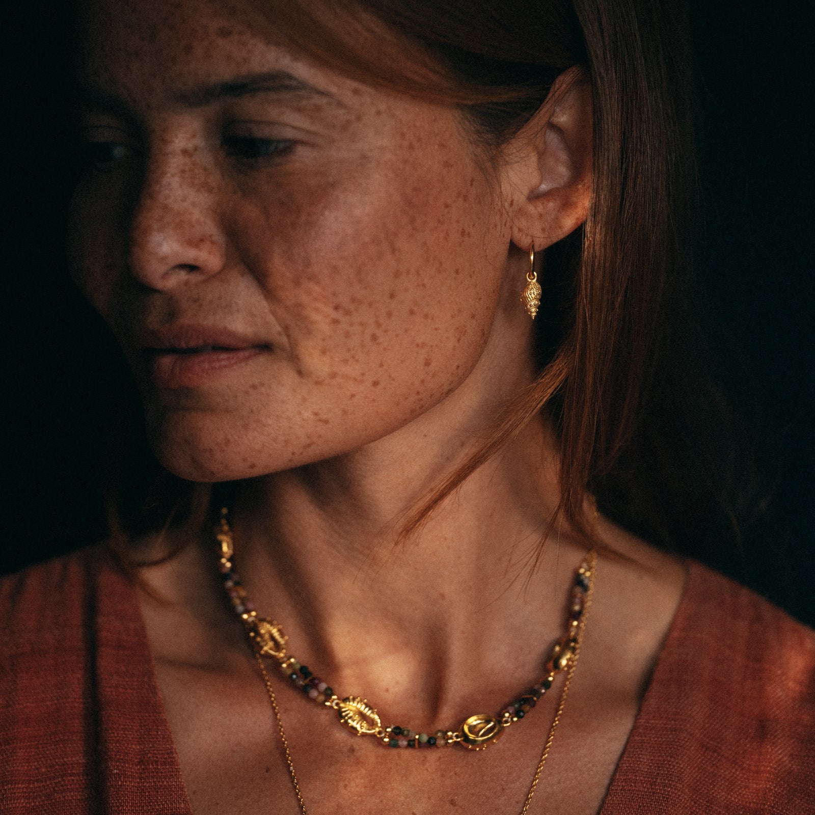 Thalassa Mini Hoop Earrings Solid Gold