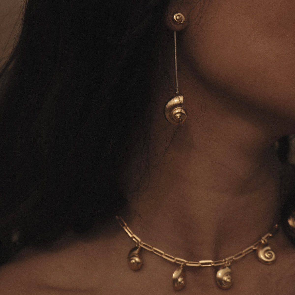 Inanna Spiral Mixed Metal Bar Earrings